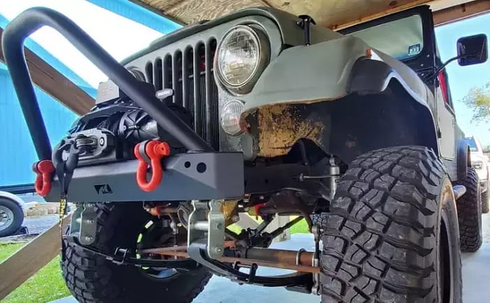 Front of Brad's Jeep with Bumper and Winch